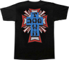 DOGTOWN CROSS LOGO SS LARGE  BLACK/BLUE/RED/GREY