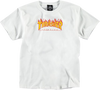 THRASHER FLAMES YTH SS TSHIRT XSMALL WHITE