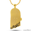 King Ice Broken Skateboard Necklace 14k Gold