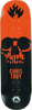 BLACK LABEL TROY SKULL SKATE DECK-8.5 BLACK/ORANGE/WHITE