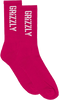 GRIZZLY STAMP CREW SOCKS PINK/WHT 1pr