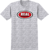 REAL OVAL SS TSHIRT SMALL ASH/RED