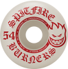 SPITFIRE BURNERS 54MM 99A WHT/RED WHEELS SET