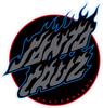 SANTA CRUZ ABSENT FLAME DOT STICKER 4X4.75 BLUE/RED/GREY