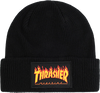 THRASHER FLAME PATCH BEANIE-BLACK