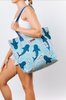 Sand Cloud Shark Ripples Beach Tote Blue OneSize