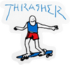 Thrasher Gonz Skate Logo Sticker White Blue 4inch