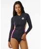 Rip Curl Hibiscus Heat Splice UPF 50 ZipUp Washed Black