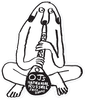 OJ JAZZ DAWGS MYLAR DECAL 3.7X4.5 BLACK/WHITE STICKER