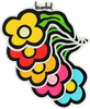 KROOKED WILD STYLE FLOWERS MED DECAL single STICKER