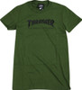 THRASHER MAG LOGO GIRLS SS Tshirt MEDIUM ARMY