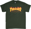 THRASHER FLAME SS TSHIRT SMALL FOREST GREEN