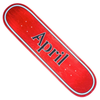 April AP OG Logo Skateboard Deck Red 8.25