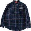 BAKER CRUST FLANNEL JACKET LARGE BLUE PLAID
