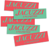 JACUZZI LOGO STICKER 2X7" SALMON/MINT