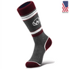 WintersEdge Camber Snow Socks Womens Grey Burgundy S (4-6.5)