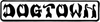 DOGTOWN BAR LOGO 4"x.75" WHT/BLK STICKER