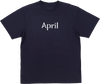 APRIL OG LOGO SHORT SLEEVE TSHIRT LARGE NAVY/WHT