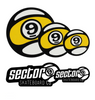 Sector 9 Sticker Pack Black White Yellow 3inch