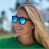 Abaco Kai Polarized Sunglasses Matte Black Caribbean Blue Mirror