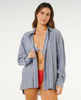 Rip Curl Beach Days Pinstrip Button Up Dusty Blue
