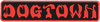 DOGTOWN BAR LOGO 4"x.75" BLK/RED DECAL