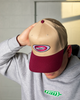 Fattys Badge Logo Hat Tan Burgundy Snapback