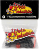 WORLD INDUSTRIES HARDWARE SET ALLEN 1" BLACK W/RED