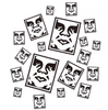 Obey Icon Face Sticker Pack White Black ASST