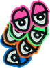 KROOKED EYES DIECUT LG DECAL STICKER single