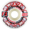 Spitfire F1 Street Burners  WHT RED FADE 50mm Skateboard Wheels