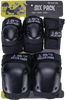 187 6-PACK JR. COMBO PAD SET KNEE WRIST ELBOW-BLK