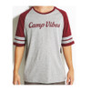 Poler Camp Vibes Football Jersey Heather Grey Berry Wine