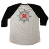 Boardparadise Stacked Wheel 98 Black Red Logo Raglan 3/4 Sleeve White Black L