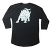 Boardparadise Stacked Big Bull Logo Raglan 3/4 Sleeve Black Black