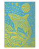 Sand Cloud Discovery Tiger Shark Towel Blue Yellow Large