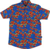 GRIZZLY TROPICAL HIGH BUTTON UP SS Tshirt SMALL BLUE