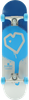 BLUEPRINT SPRAY HEART SKATEBOARD COMPLETE-8.5 SILVER BLUE