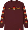 SPITFIRE OG SPLT BGHD FADE FILL  LONGSLEEVE LARGE MAROON