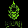 Creature Gravette Hippie Skull IV Skateboard Deck Black Green 8.3x14.5WB
