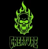 Creature Tattered Large Skateboard Complete Black Green 8.25x14WB