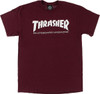 THRASHER SKATE MAG SS TSHIRT MEDIUM MAROON/WHT