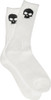 ZERO SKULL CREW SOCKS WHT BLK single pair