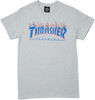 THRASHER PATRIOT FLAME SS TSHIRT SMALL HEATHER GREY