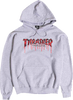 THRASHER BLOOD DRIP HD/SWT LARGE  ASH GREY