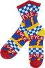 BRO STYLE LIGHTENING BOLT CREW SOCKSMALL RED 1 pair