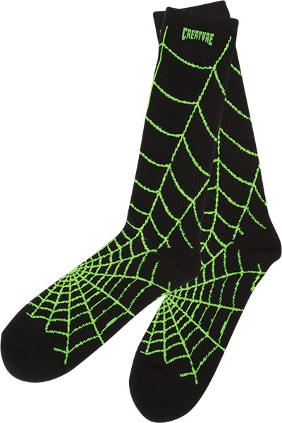 CREATURE WEBBERS CREW SOCKS BLACK/GREEN 1pair