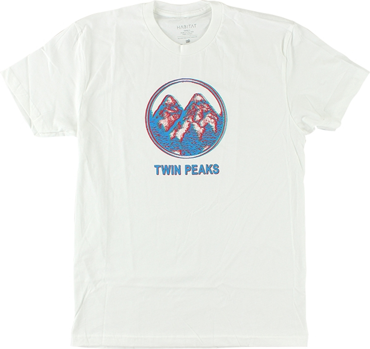 HABITAT x TWIN PEAKS OFFSET PEAKS SS TSHIRT SMALL WHITE