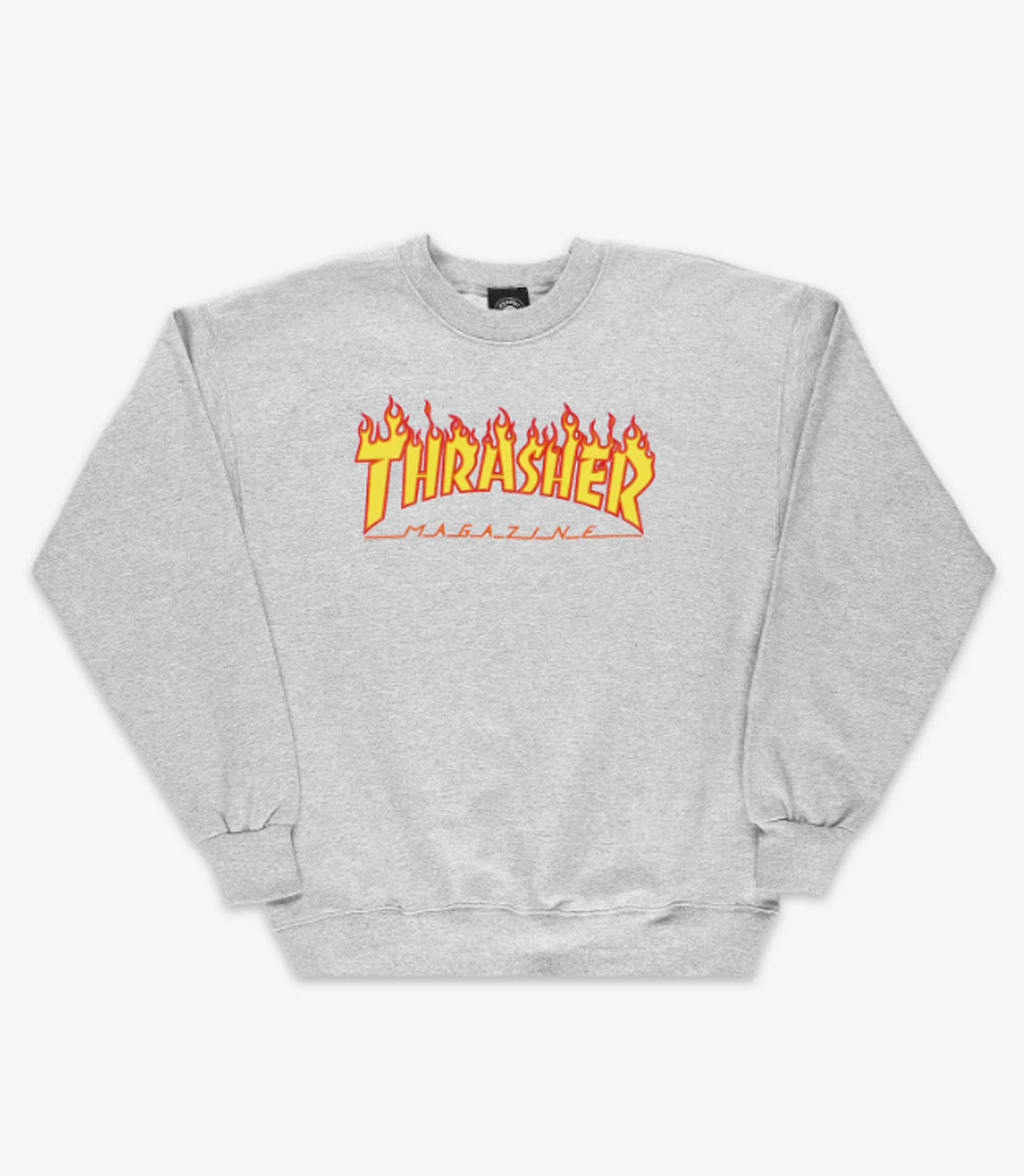 Thrasher Flame Crewneck Sweatshirt Heather Grey