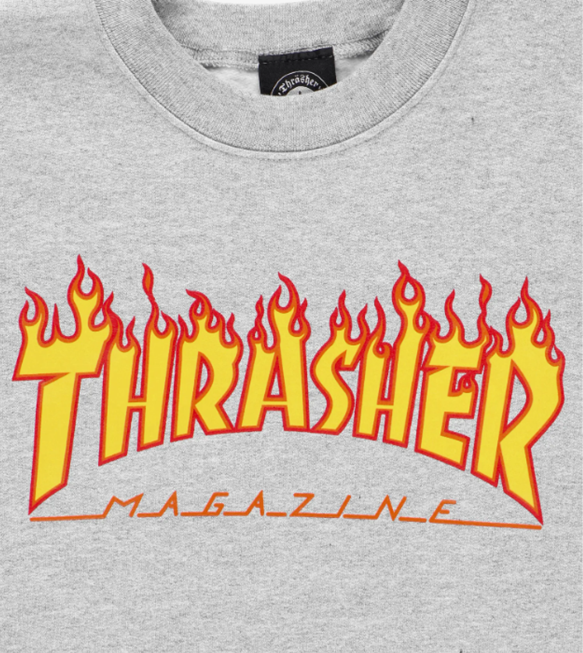 Thrasher Flame Crewneck Sweatshirt Heather Grey